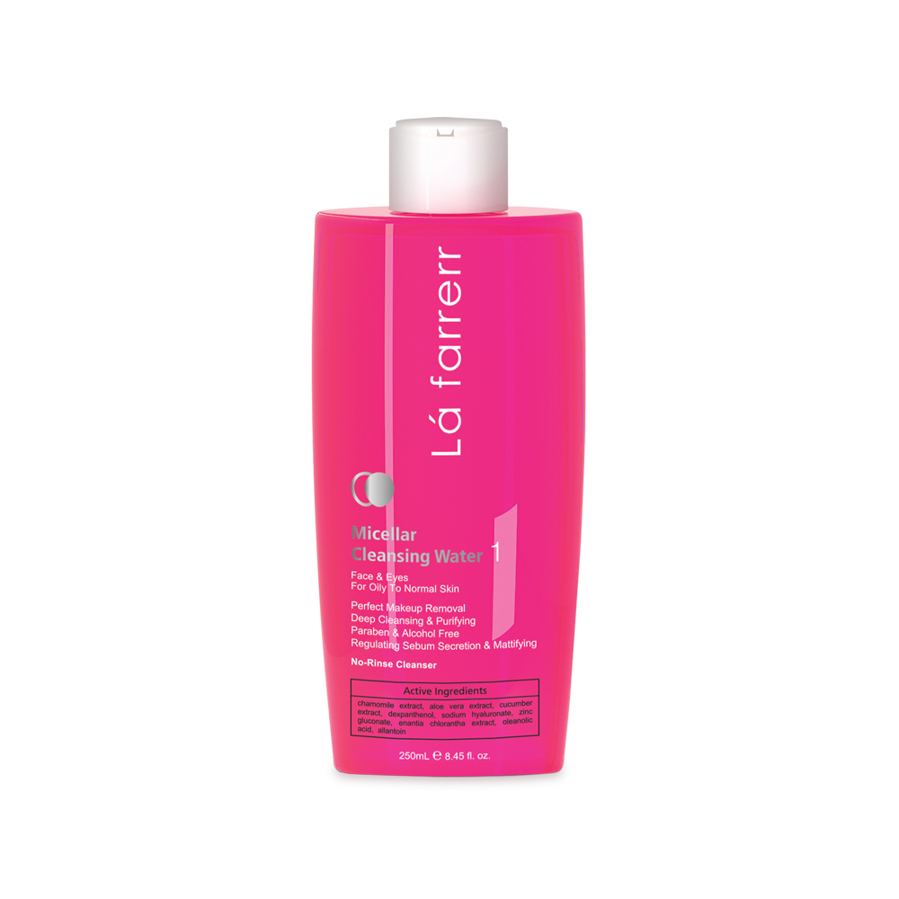 تصویر میسلار واتر لافارر مناسب پوست چرب و معمولی کد ۱ حجم ۲۵۰ میل